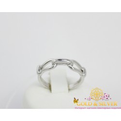 Жіноча каблучка срібна "Ланцюг" р139кр Gold & Silver, Украина